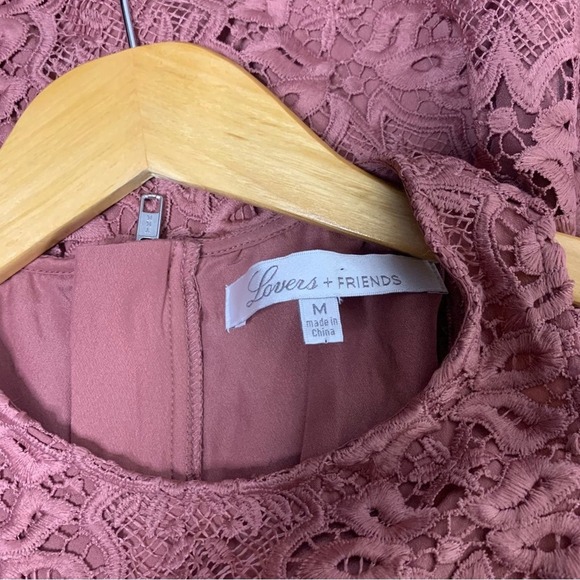 Lovers + Friends Caspian Eyelet Sleeveless Shift Dress Dusty Rose Size M $180 - Picture 7 of 8